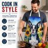 Boston Terrier in Sunflowers Apron