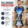 Boston Terrier in Sunflowers Apron