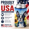 Boston Terrier 6036 In Sunflowers Can or Bottle Hugger