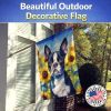 Boston Terrier in Sunflowers House Flag