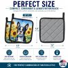 Boston Terrier 6036 In Sunflowers Pair of Potholders