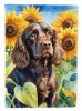Boykin Spaniel in Sunflowers House Flag