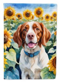 Brittany in Sunflowers House Flag