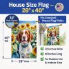 Brittany in Sunflowers House Flag
