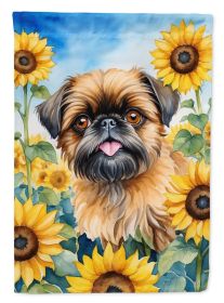 Brussels Griffon in Sunflowers House Flag