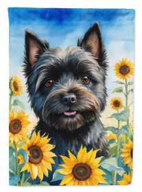 Cairn Terrier 1 in Sunflowers House Flag