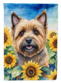 Cairn Terrier 2 in Sunflowers House Flag