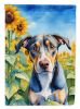 Catahoula in Sunflowers House Flag