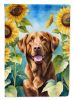 Chesapeake Bay Retriever in Sunflowers House Flag