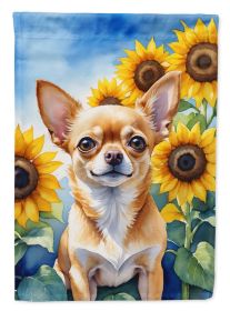 Chihuahua 1 in Sunflowers House Flag