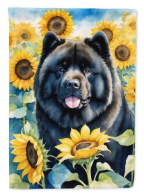 Chow Chow 1 in Sunflowers House Flag