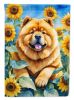 Chow Chow 2 in Sunflowers House Flag