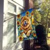 Chow Chow 2 in Sunflowers House Flag