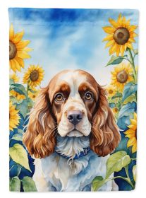 Cocker Spaniel 1 in Sunflowers House Flag