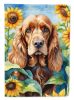 Cocker Spaniel 2 in Sunflowers House Flag