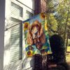 Cocker Spaniel 2 in Sunflowers House Flag