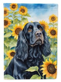 Cocker Spaniel 3 in Sunflowers House Flag