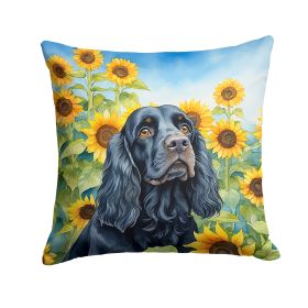 Cocker Spaniel 3 in Sunflowers Throw Pillow