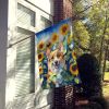 Corgi in Sunflowers House Flag