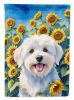 Coton de Tulear in Sunflowers House Flag
