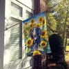 Curly-Coated Retriever in Sunflowers House Flag