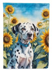 Dalmatian in Sunflowers House Flag