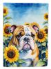English Bulldog in Sunflowers House Flag