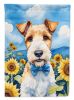 Wire Fox Terrier in Sunflowers House Flag