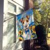 Wire Fox Terrier in Sunflowers House Flag