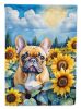 French Bulldog 1 in Sunflowers House Flag