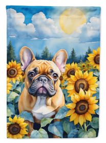 French Bulldog 1 in Sunflowers House Flag