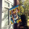 French Bulldog 2 in Sunflowers House Flag