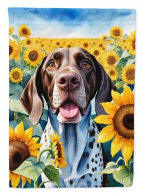 German Shorthaired Pointer in Sunflowers House Flag