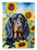 Gordon Setter in Sunflowers House Flag
