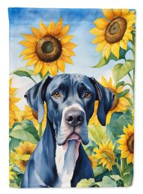Great Dane 1 in Sunflowers House Flag
