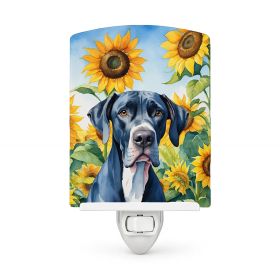 Great Dane 6091 In Sunflowers Ceramic Night Light
