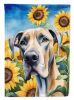 Great Dane 2 in Sunflowers House Flag