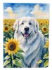 Great Pyrenees in Sunflowers House Flag