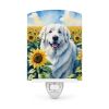 Great Pyrenees 6093 In Sunflowers Ceramic Night Light
