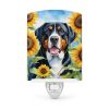 Greater Swiss Mountain Dog 6094 In Sunflowers Ceramic Night Light