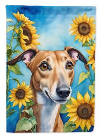 Greyhound 1 in Sunflowers House Flag