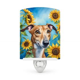 Greyhound 6095 In Sunflowers Ceramic Night Light