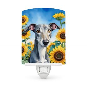 Greyhound 6096 In Sunflowers Ceramic Night Light