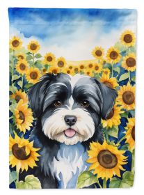 Havanese in Sunflowers House Flag