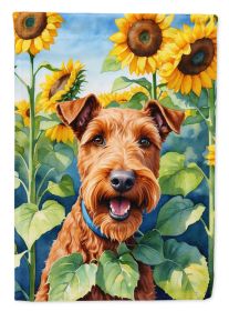 Irish Terrier in Sunflowers House Flag