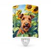 Irish Terrier 6099 In Sunflowers Ceramic Night Light