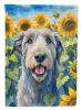 Irish Wolfhound in Sunflowers House Flag