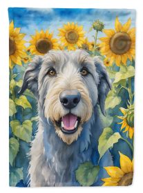 Irish Wolfhound in Sunflowers House Flag