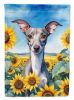 Italian Greyhound in Sunflowers House Flag