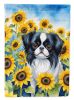 Japanese Chin 1 in Sunflowers House Flag